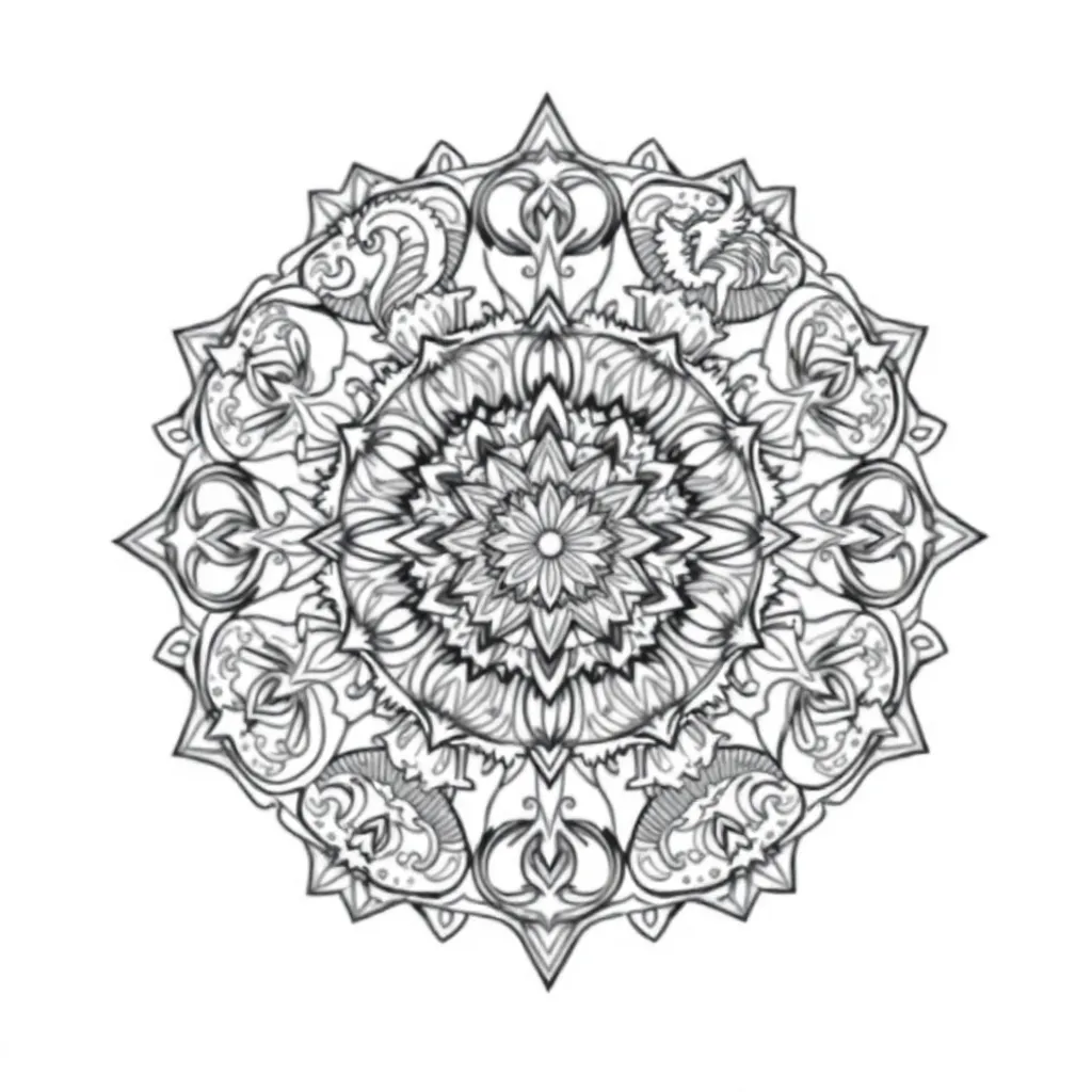 Animal Mandala coloring page