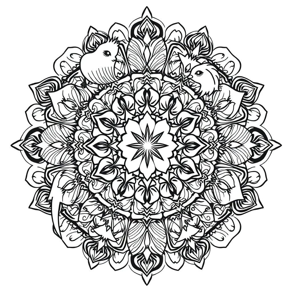 Animal Mandala coloring page