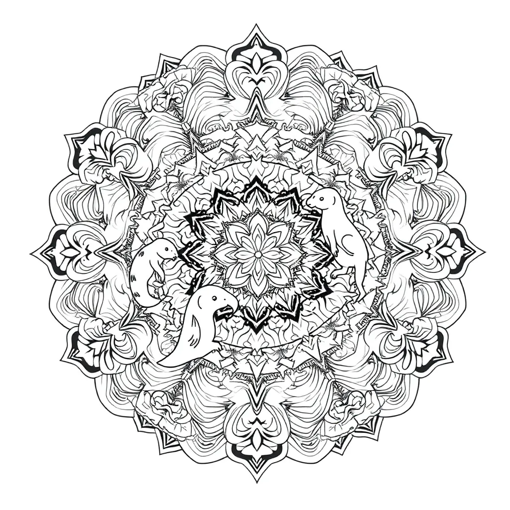 Animal Mandala coloring page
