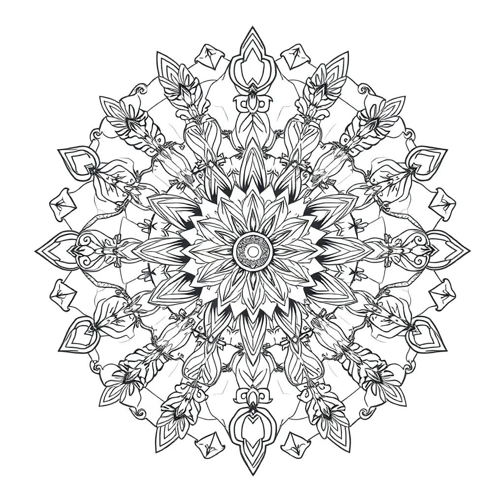 Animal Mandala coloring page