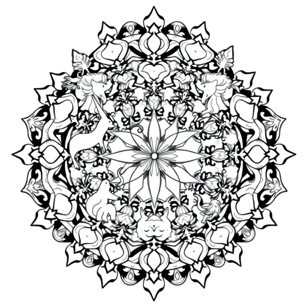 Animal Mandala coloring page