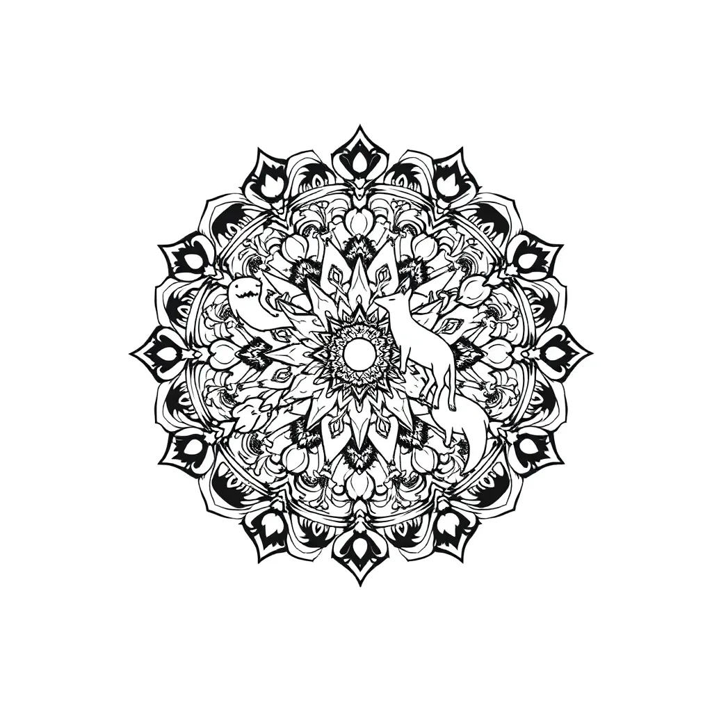 Animal Mandala coloring page