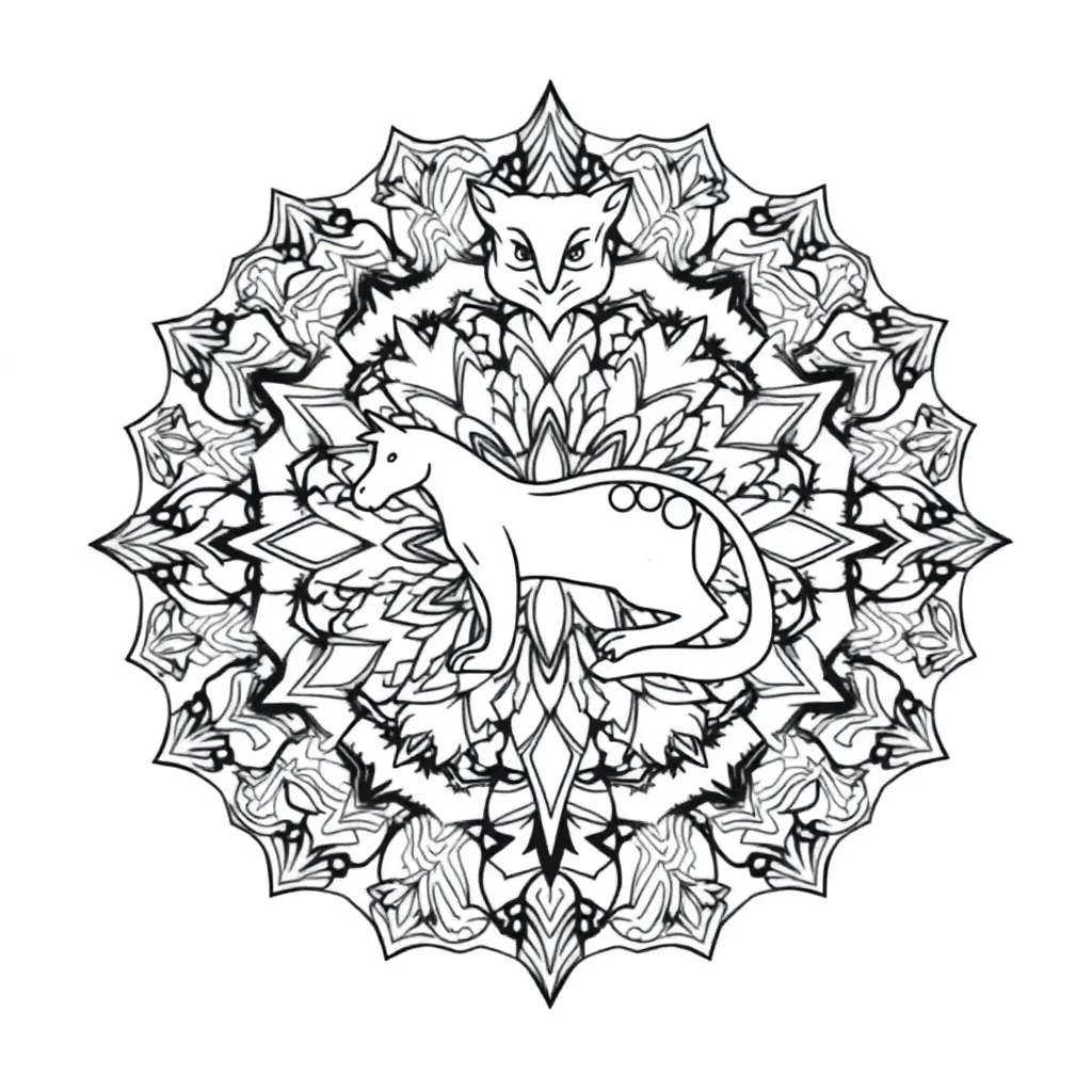 Animal Mandala coloring page