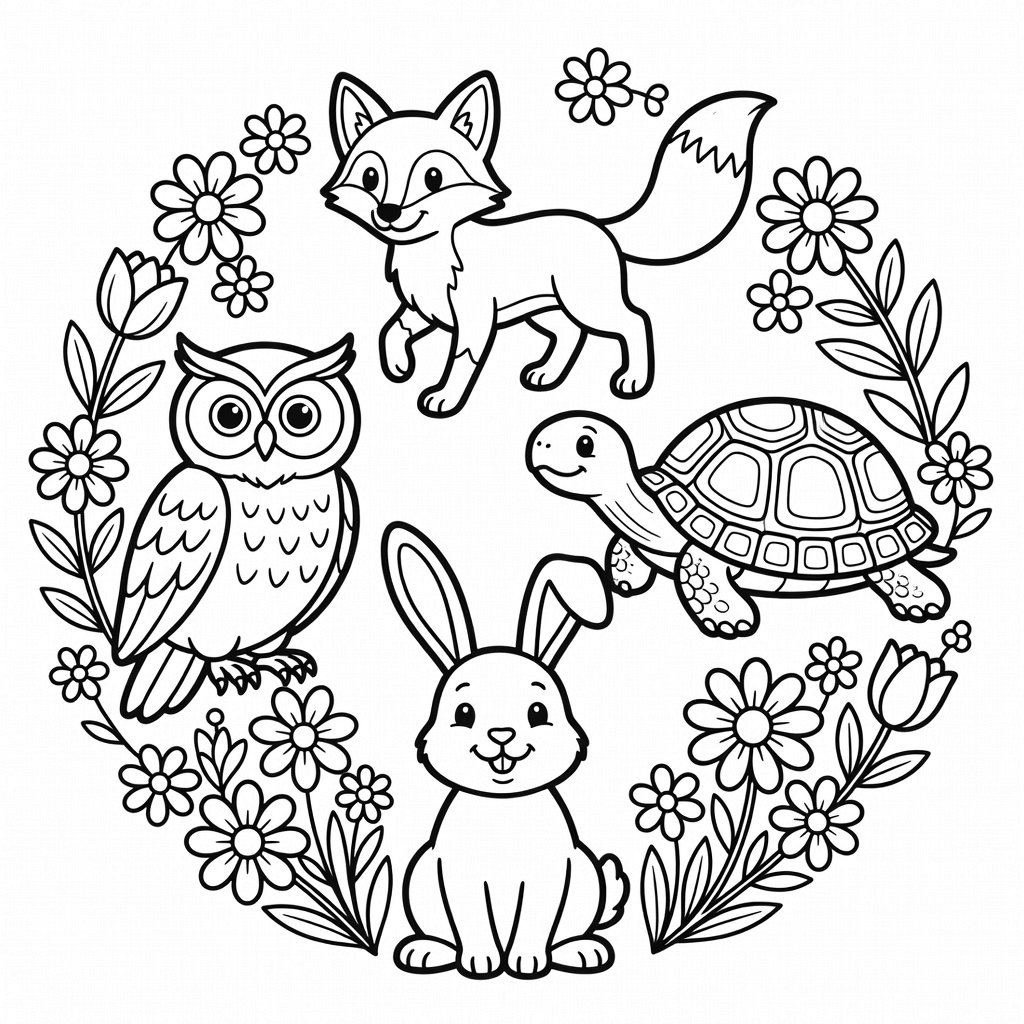 Animal Mandala coloring page