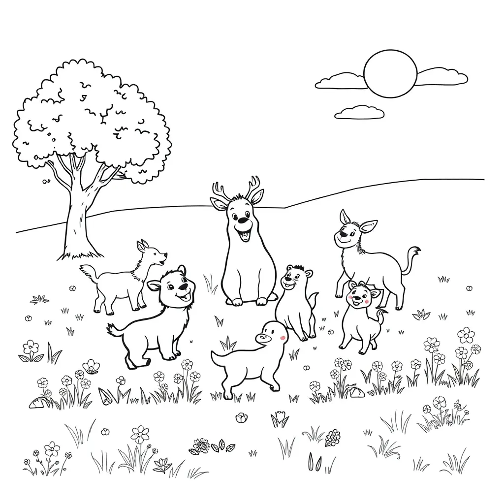 Animals coloring page