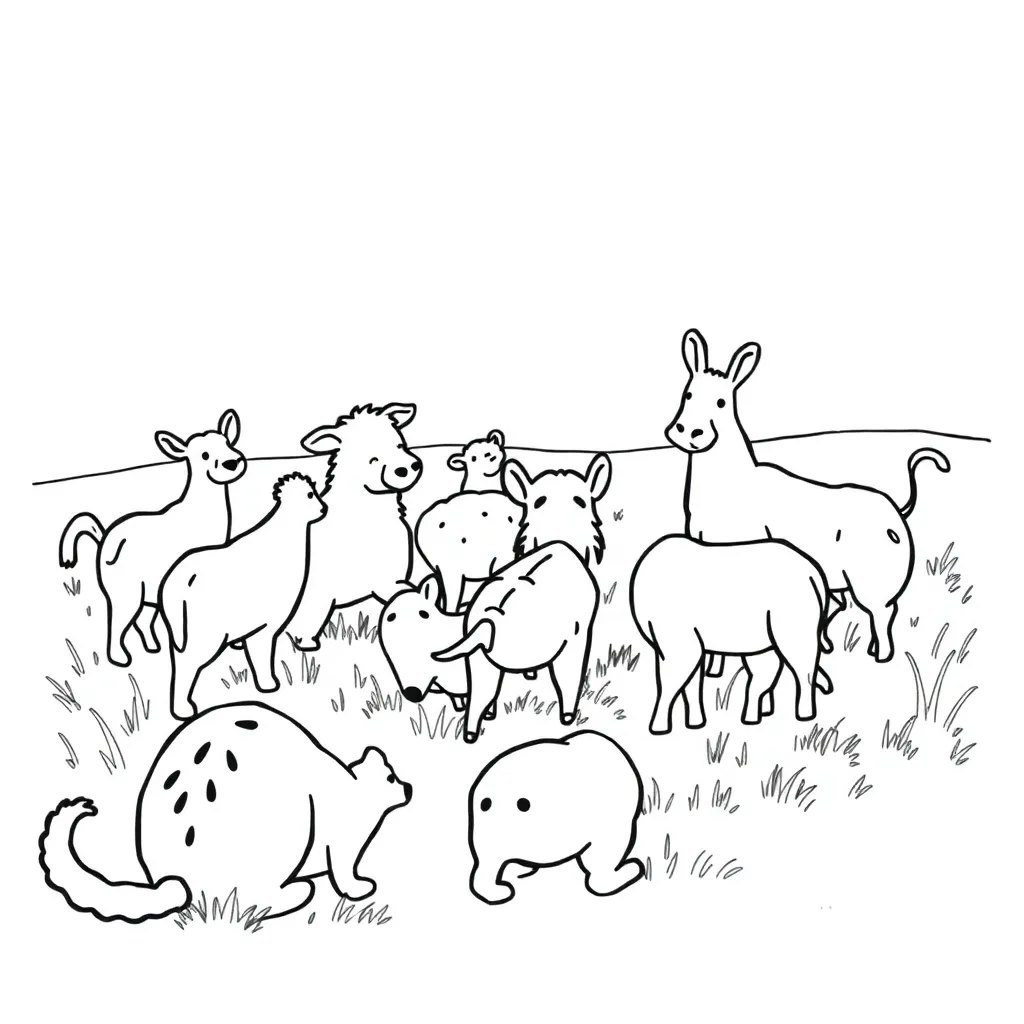 Animals coloring page