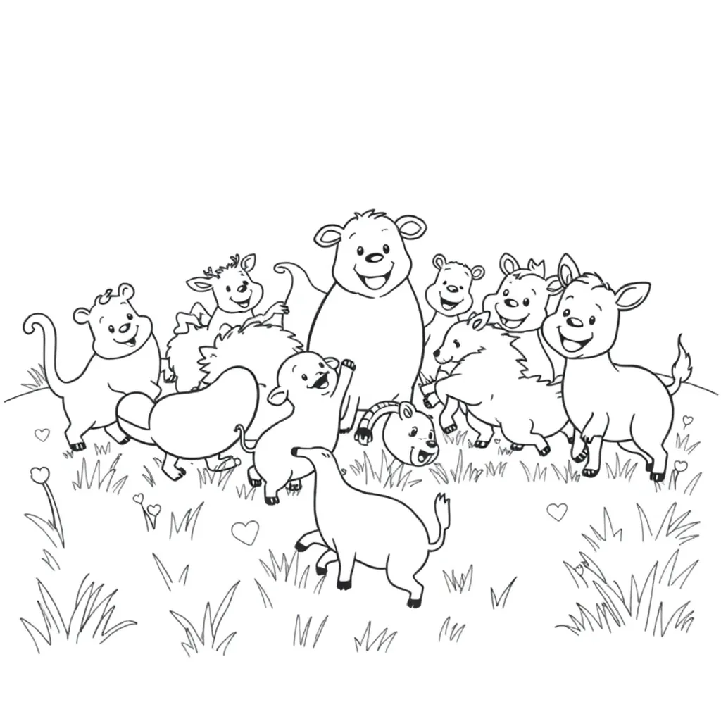 Animals coloring page