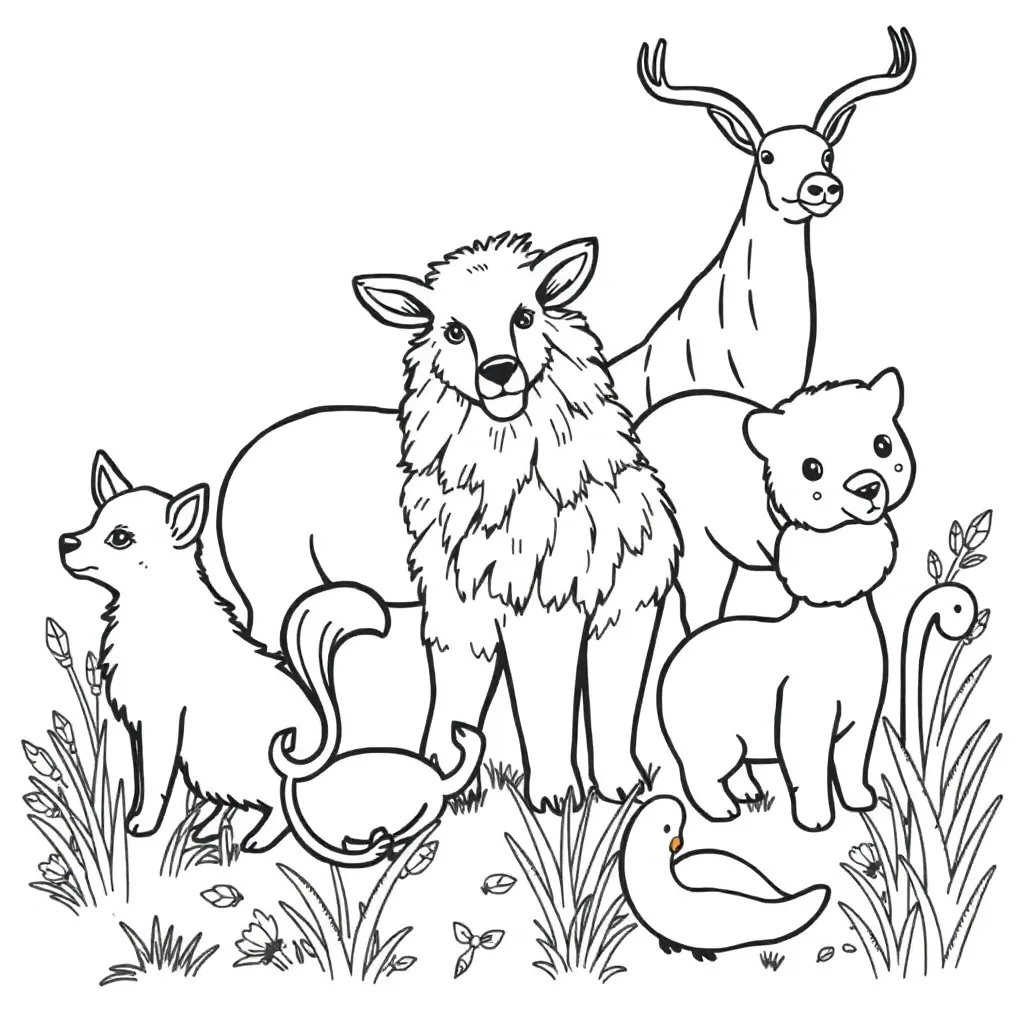 Animals coloring page
