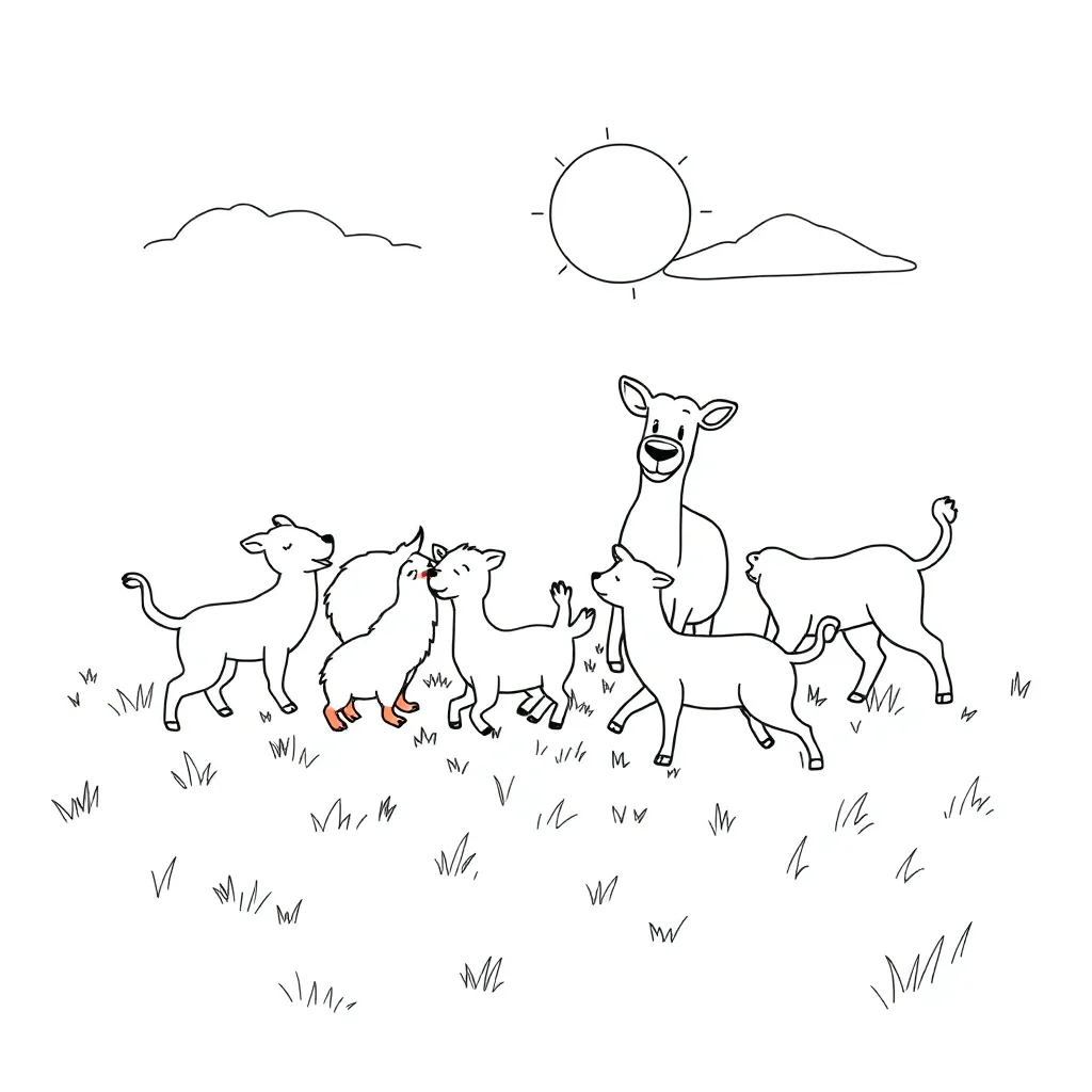 Animals coloring page