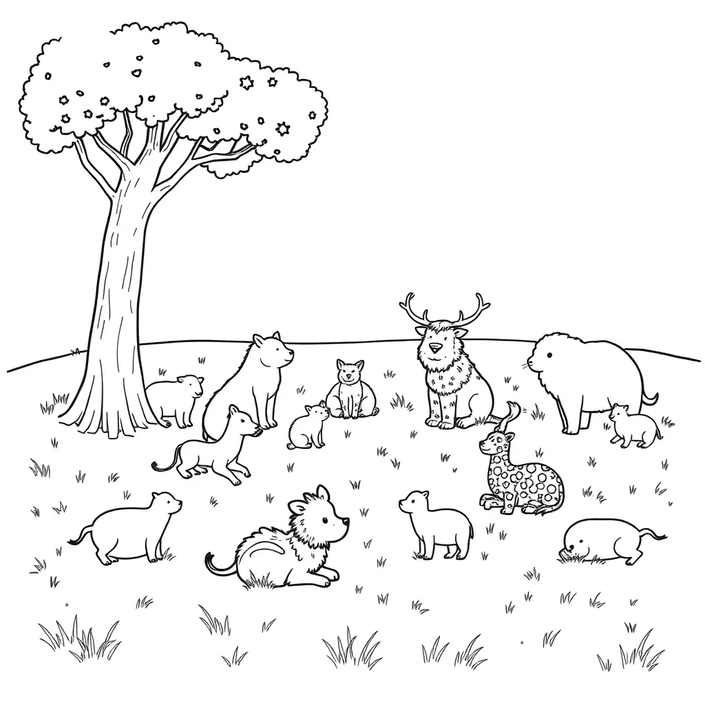 Animals coloring page