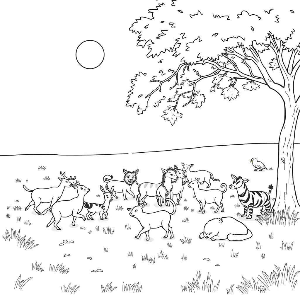 Animals coloring page