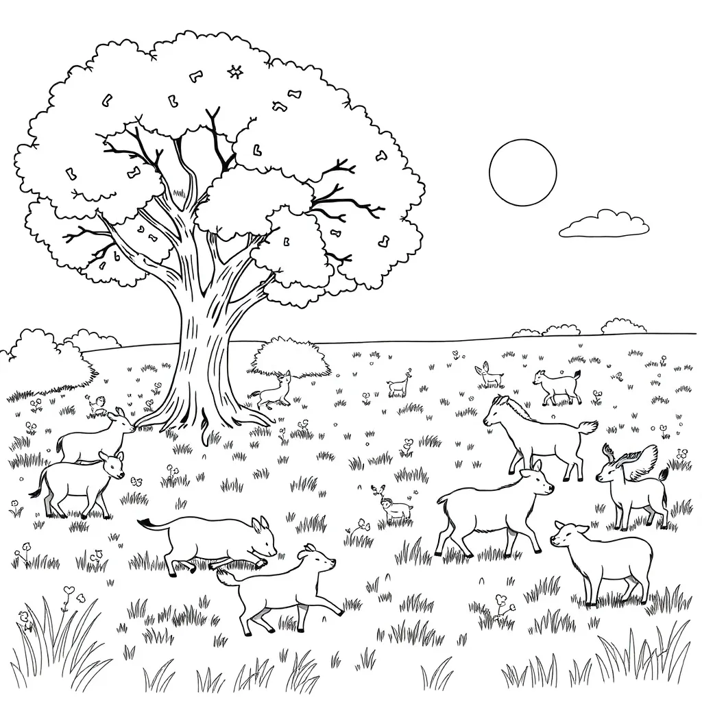 Animals coloring page