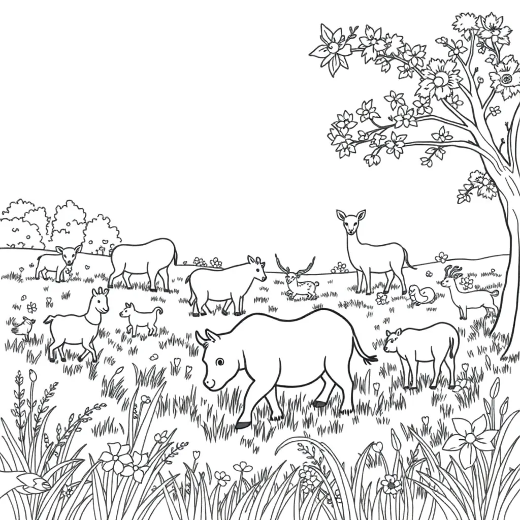 Animals coloring page