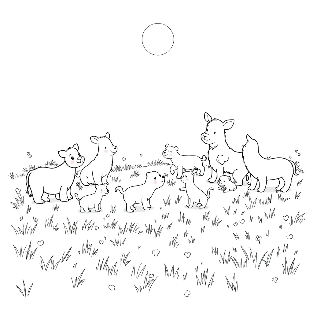 Animals coloring page