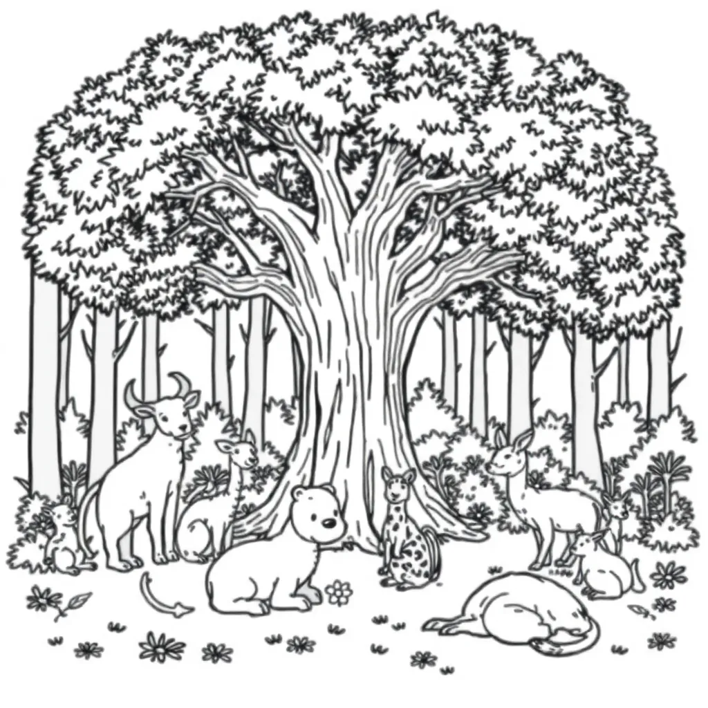 Animals coloring page