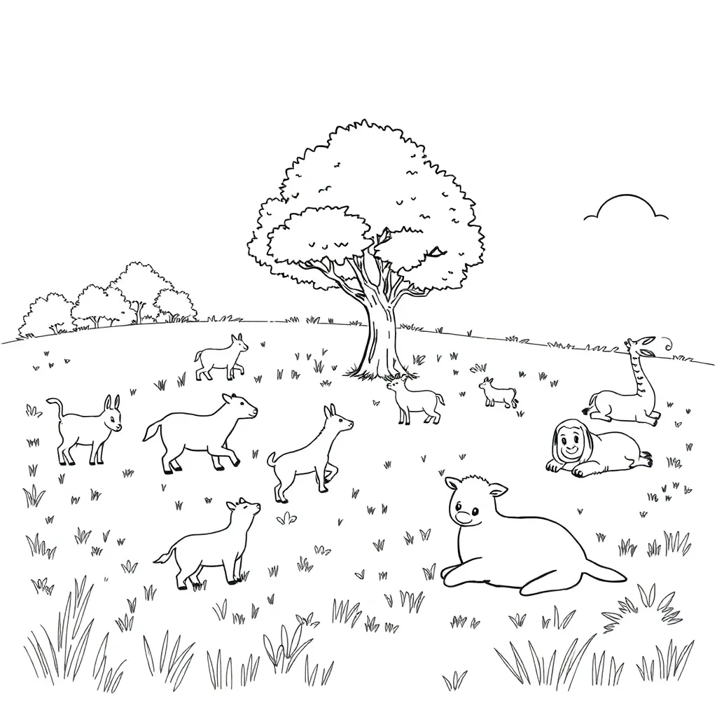 Animals coloring page