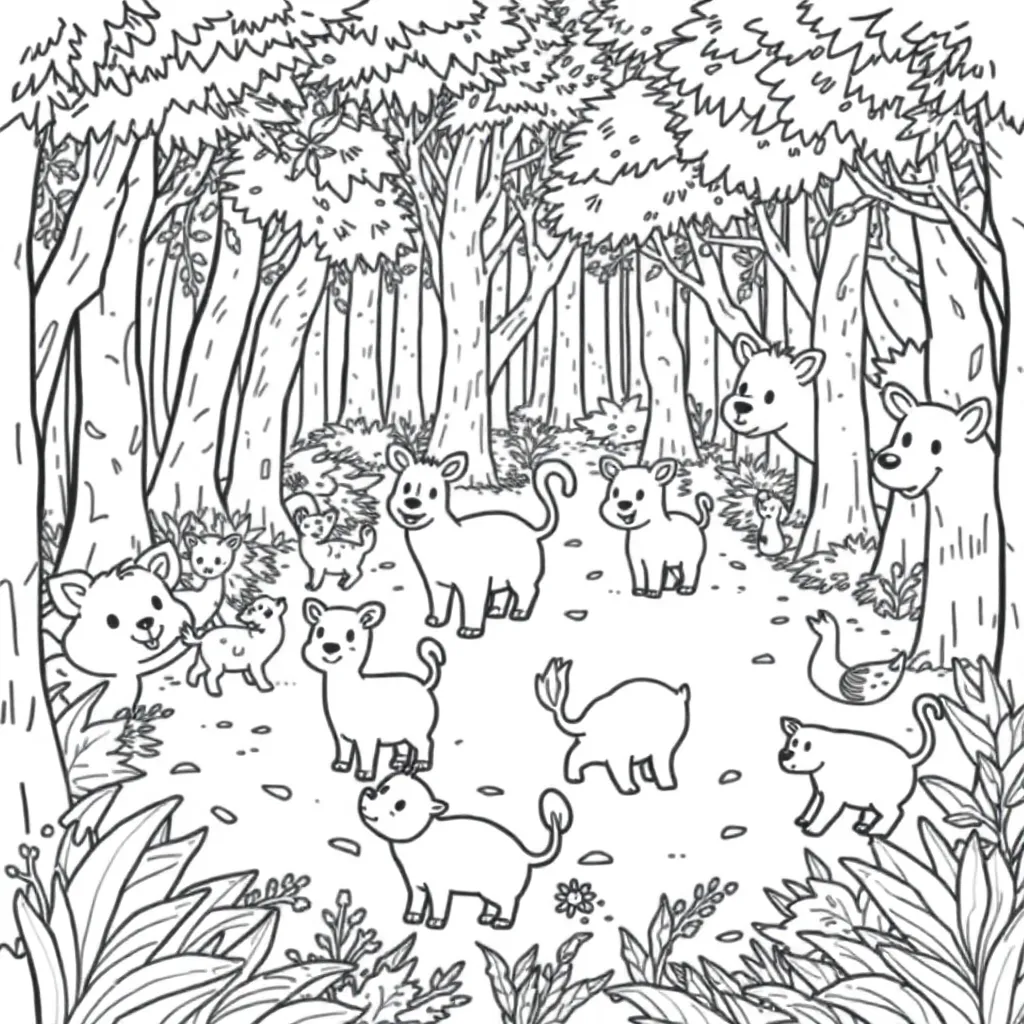Animals coloring page
