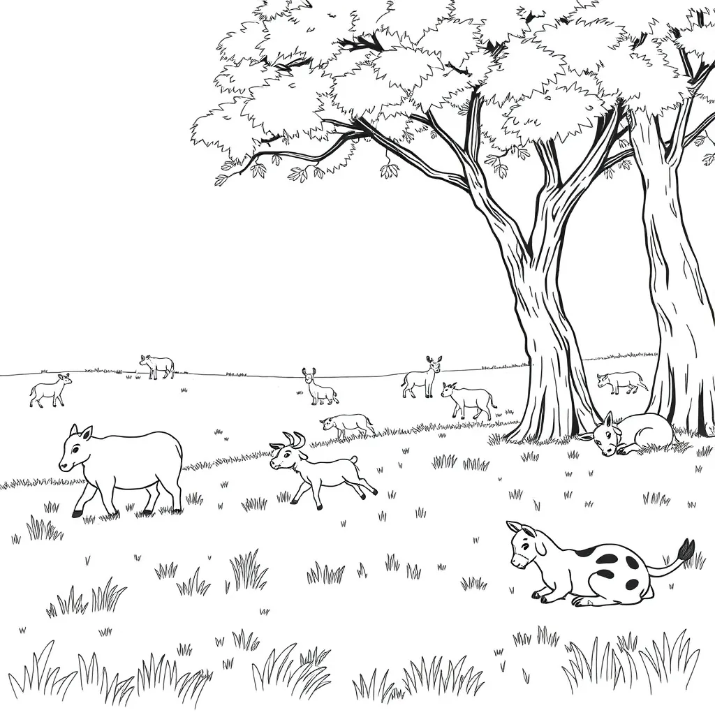 Animals coloring page
