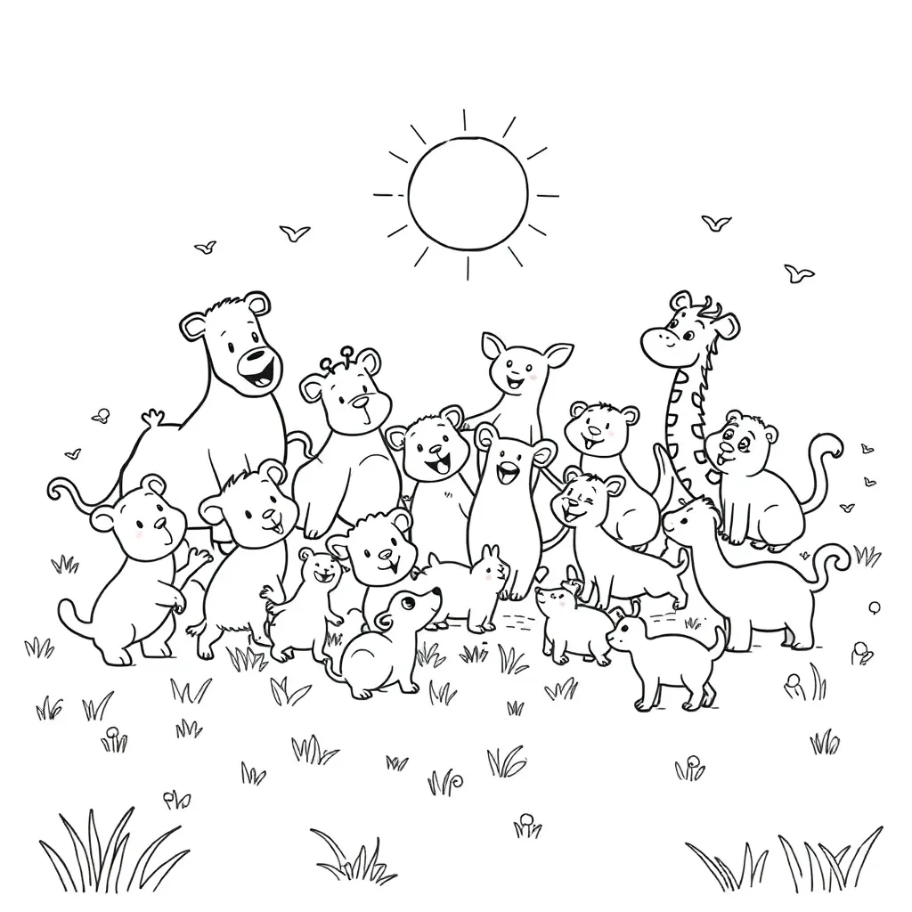 Animals coloring page