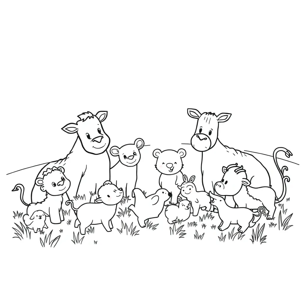 Animals coloring page