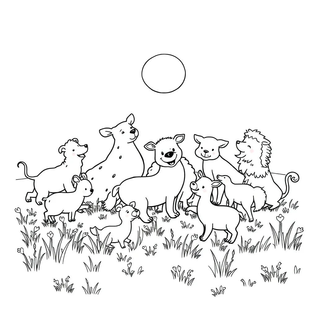 Animals coloring page