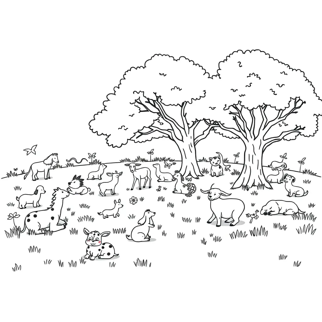 Animals coloring page