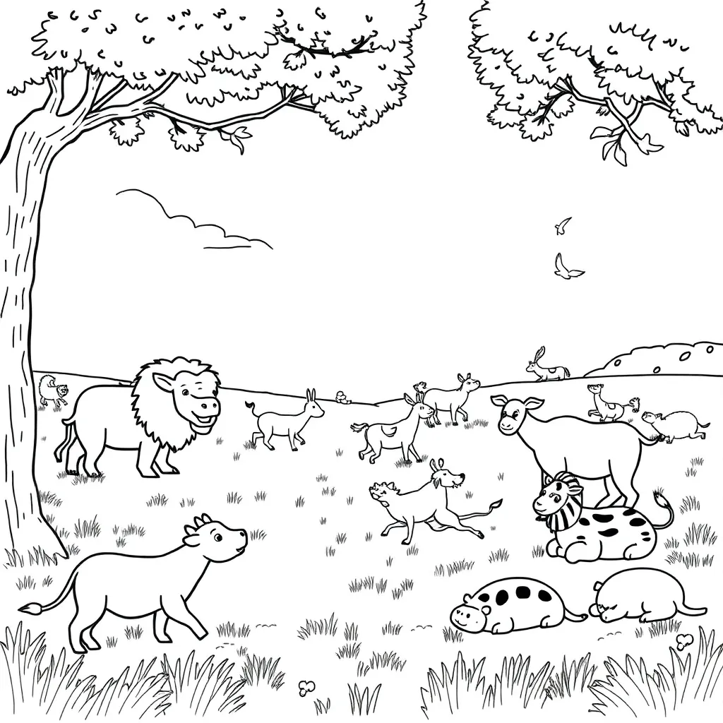 Animals coloring page