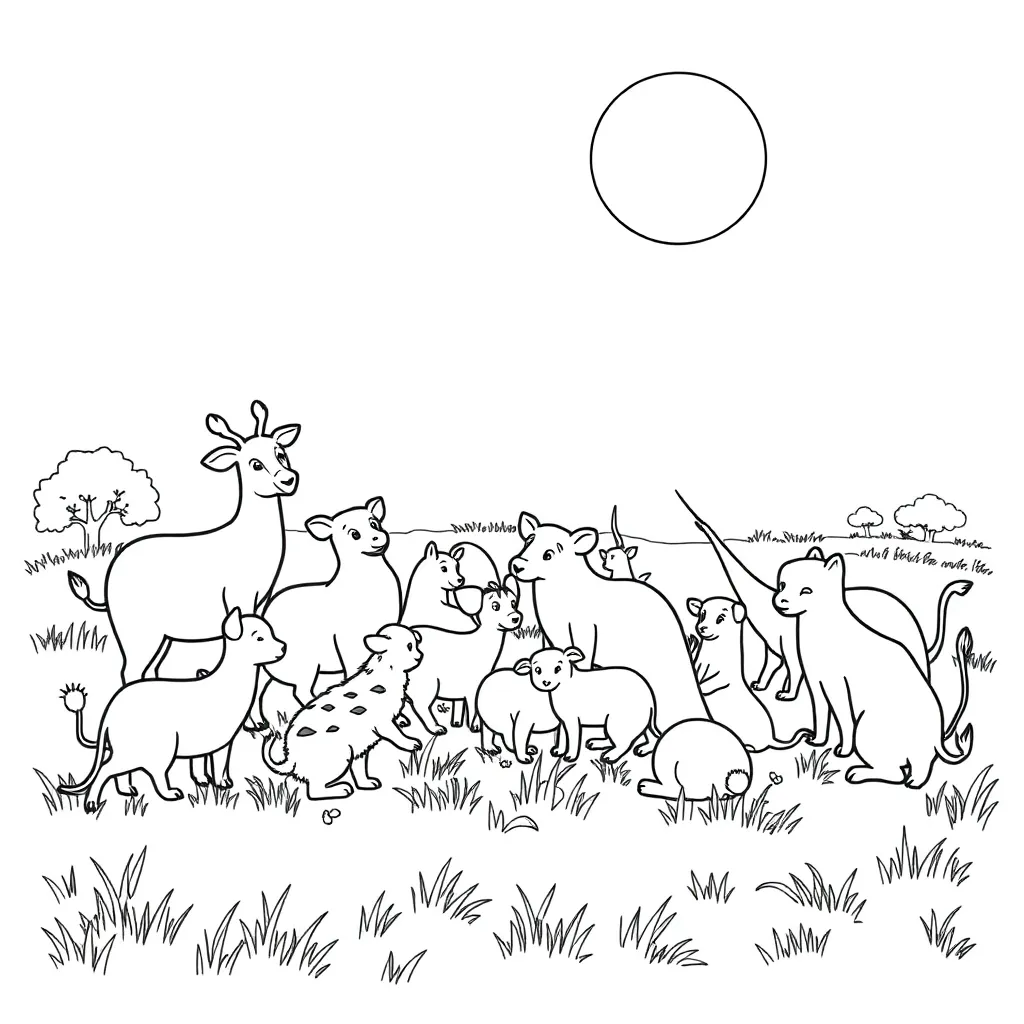 Animals coloring page