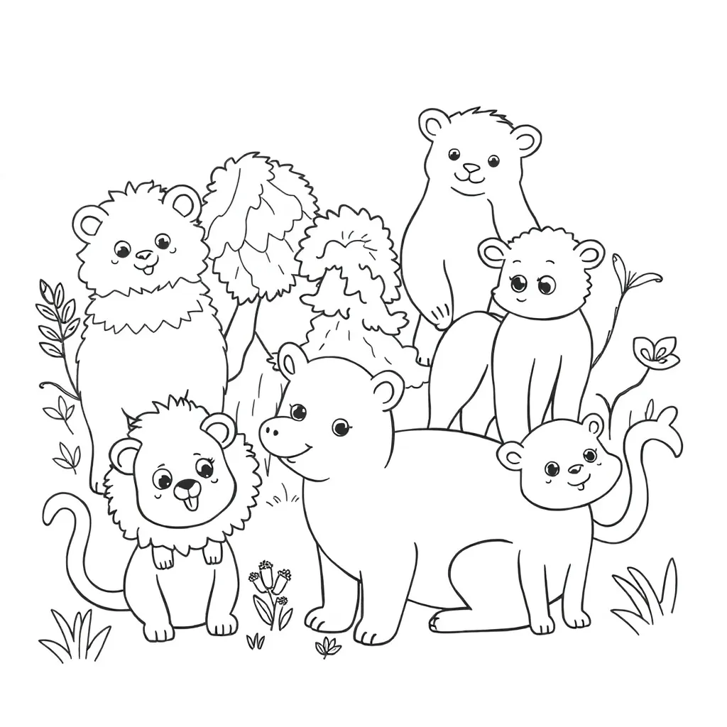 Animals coloring page
