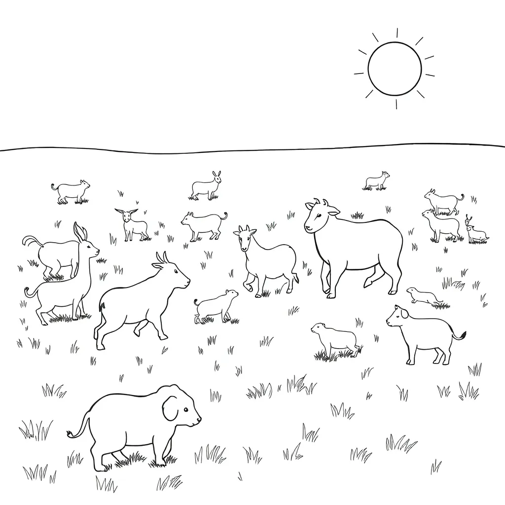 Animals coloring page
