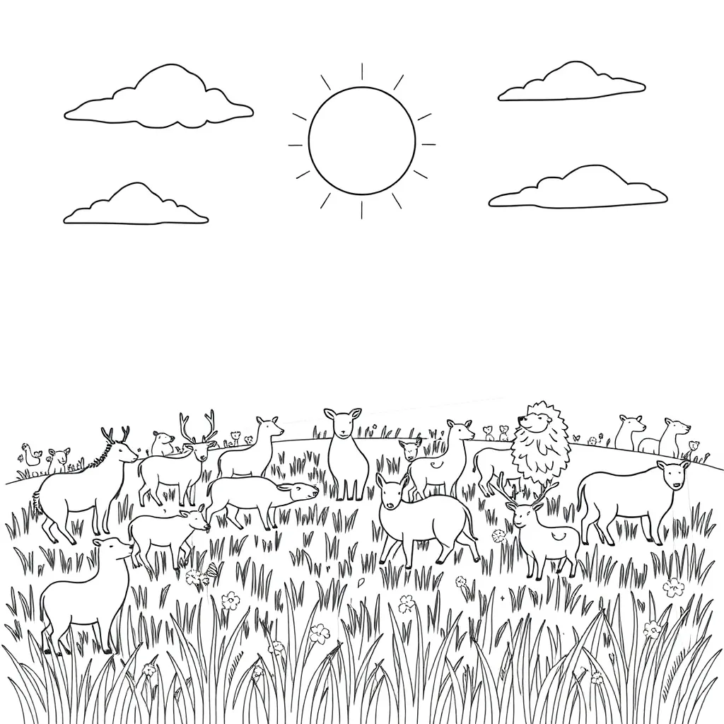 Animals coloring page