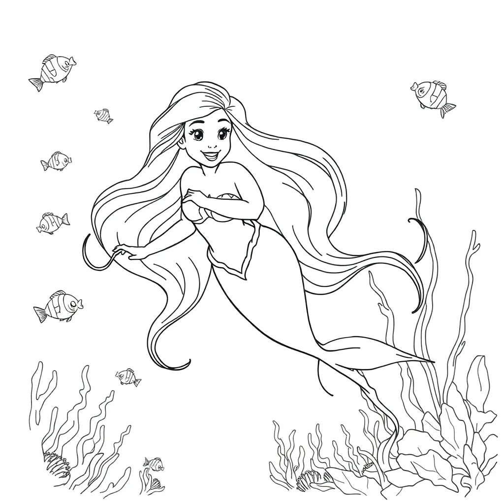 Ariel coloring page