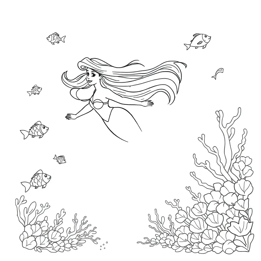 Ariel coloring page