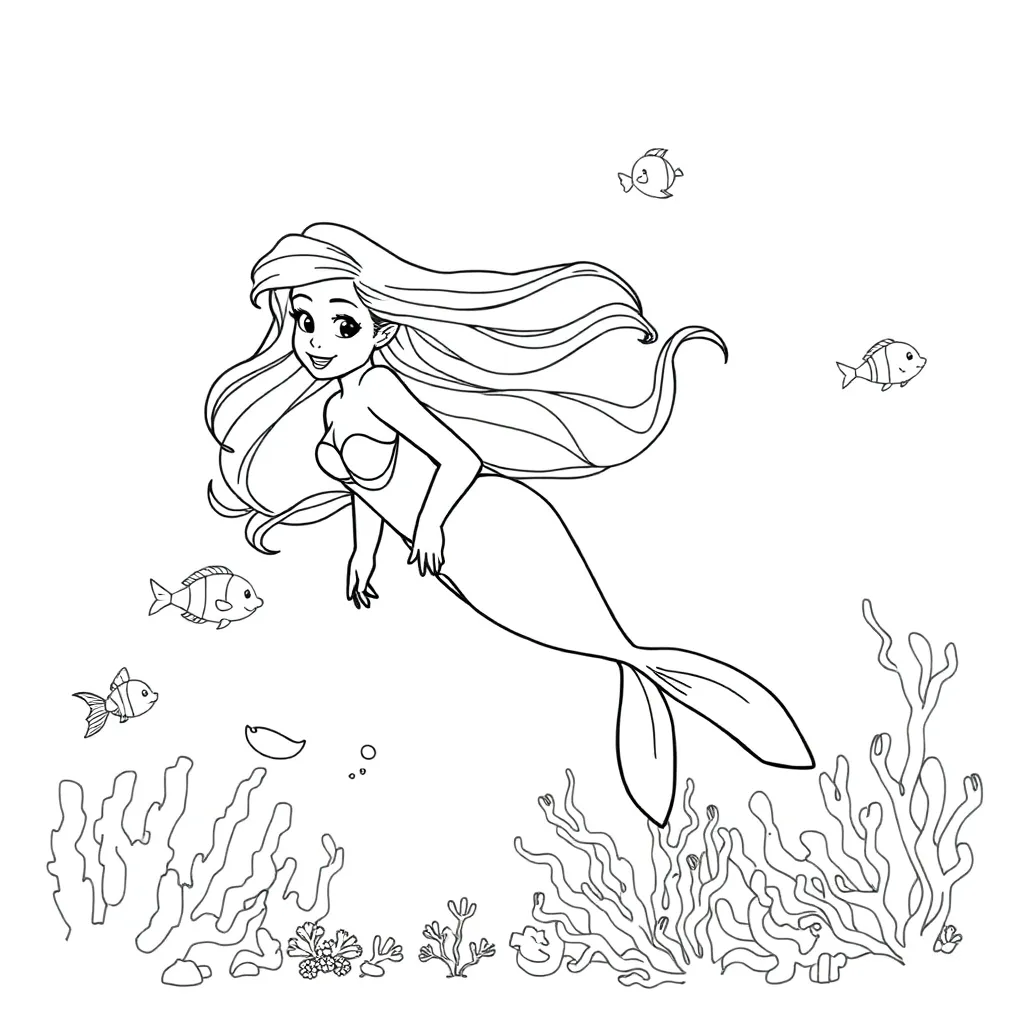 Ariel coloring page