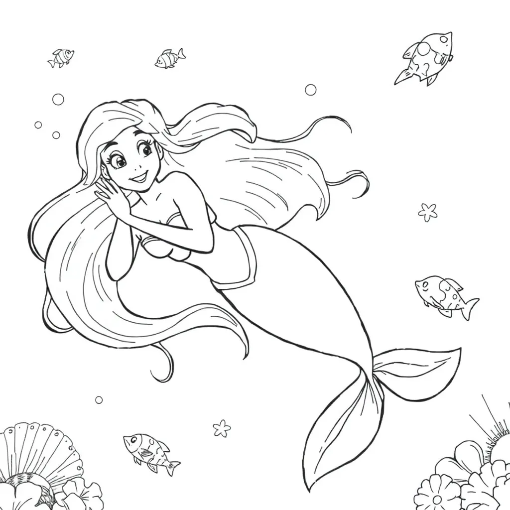 Ariel coloring page