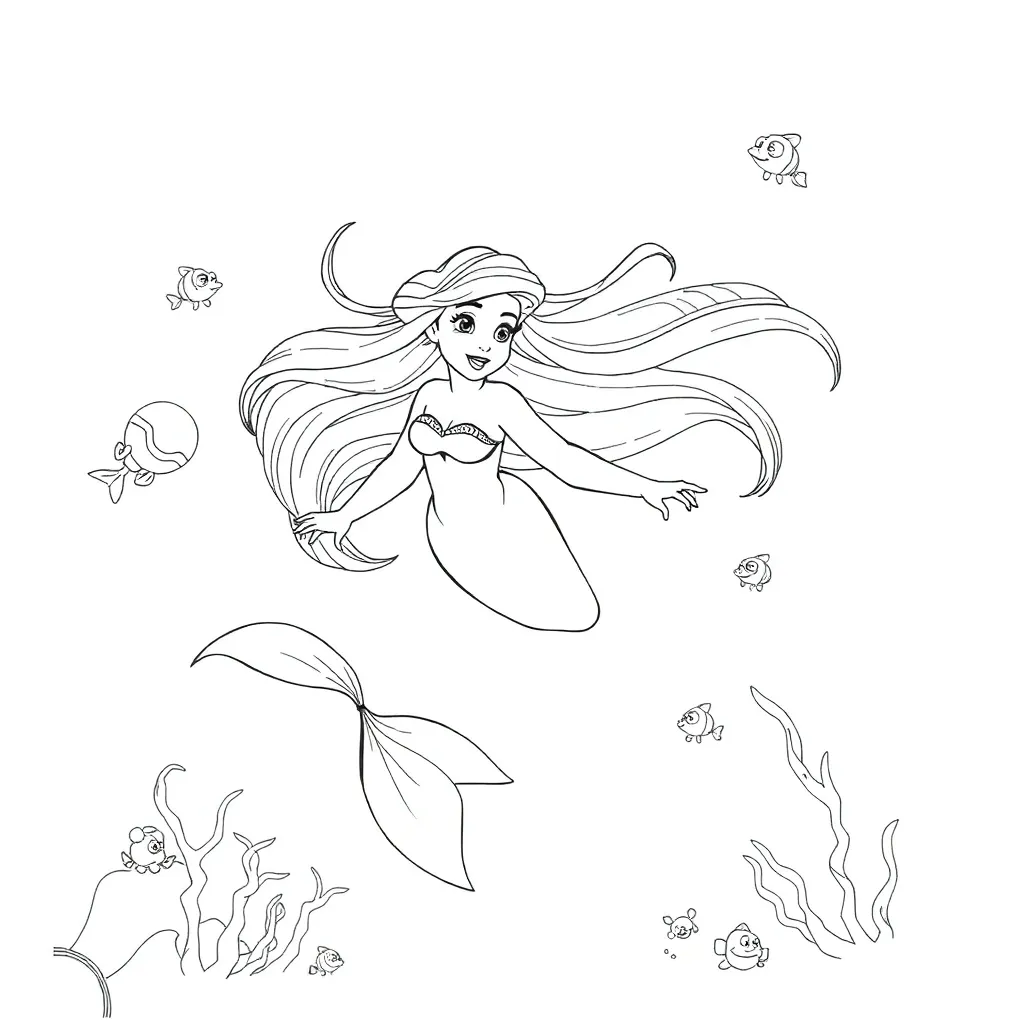 Ariel coloring page