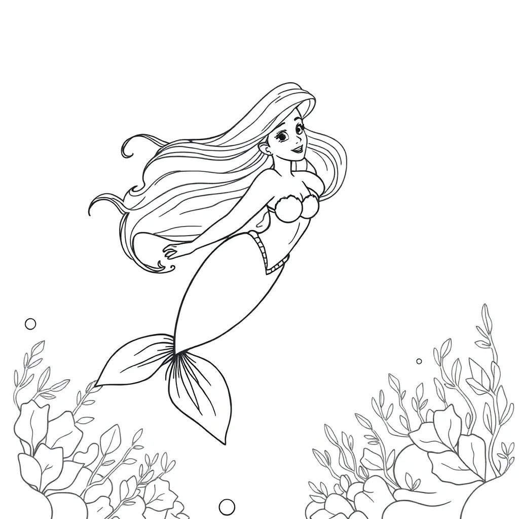 Ariel coloring page