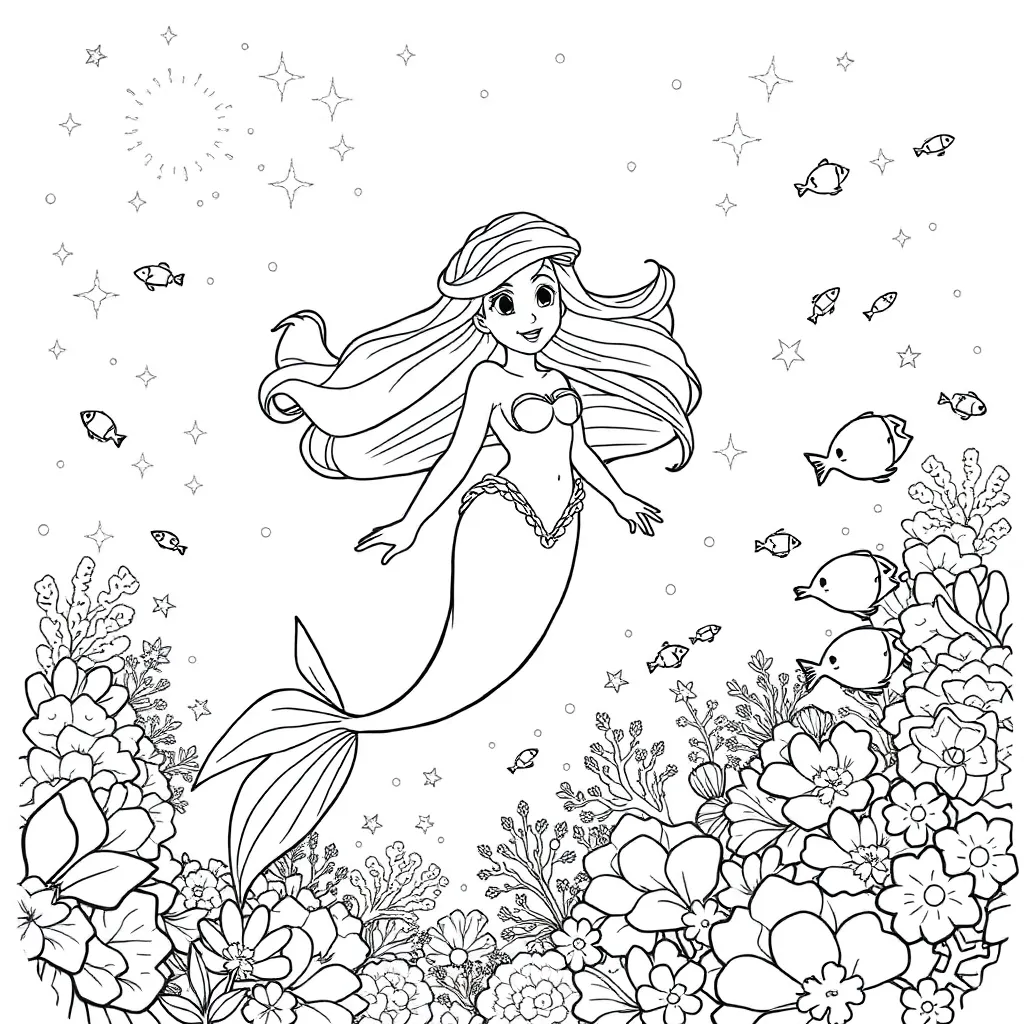 Ariel coloring page