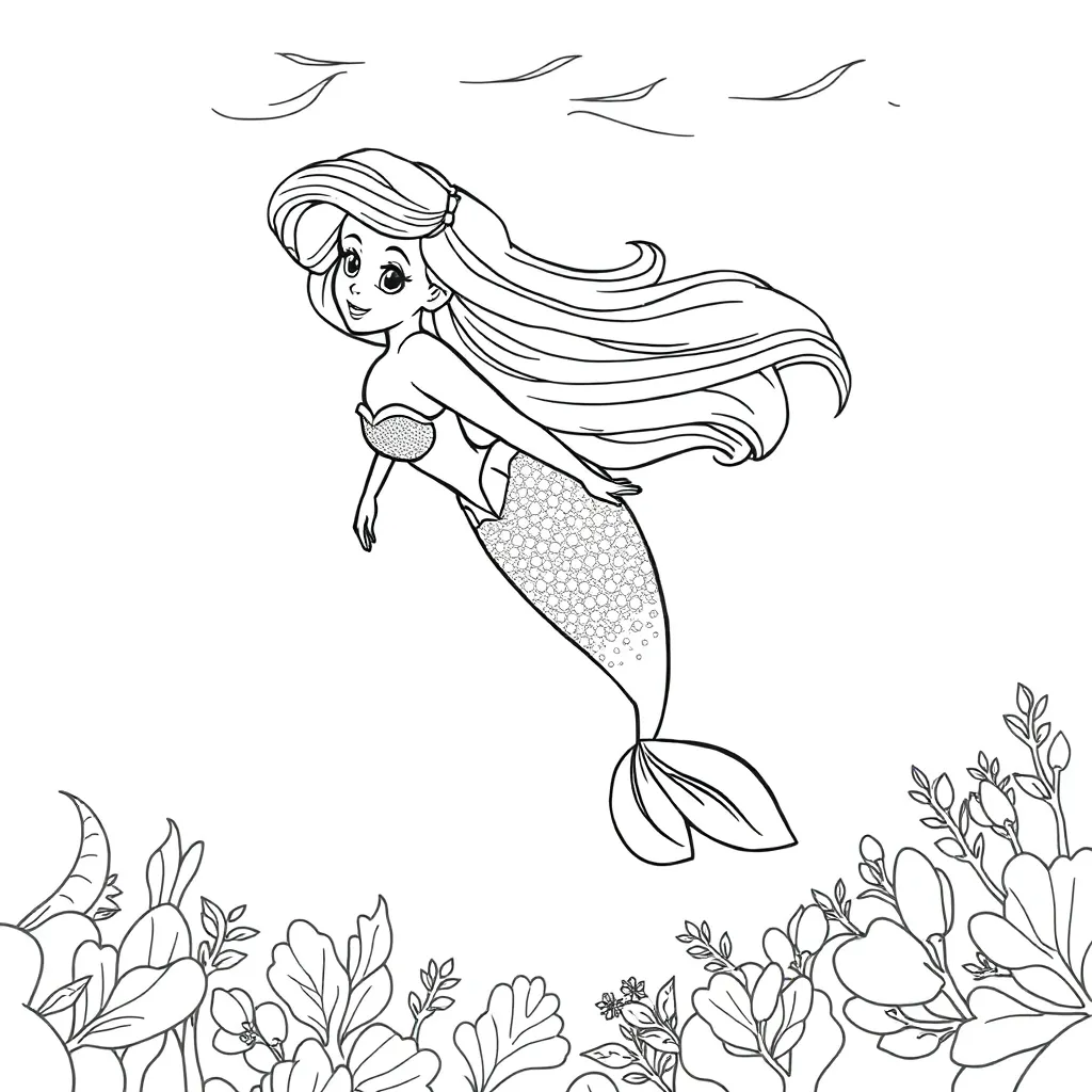 Ariel coloring page