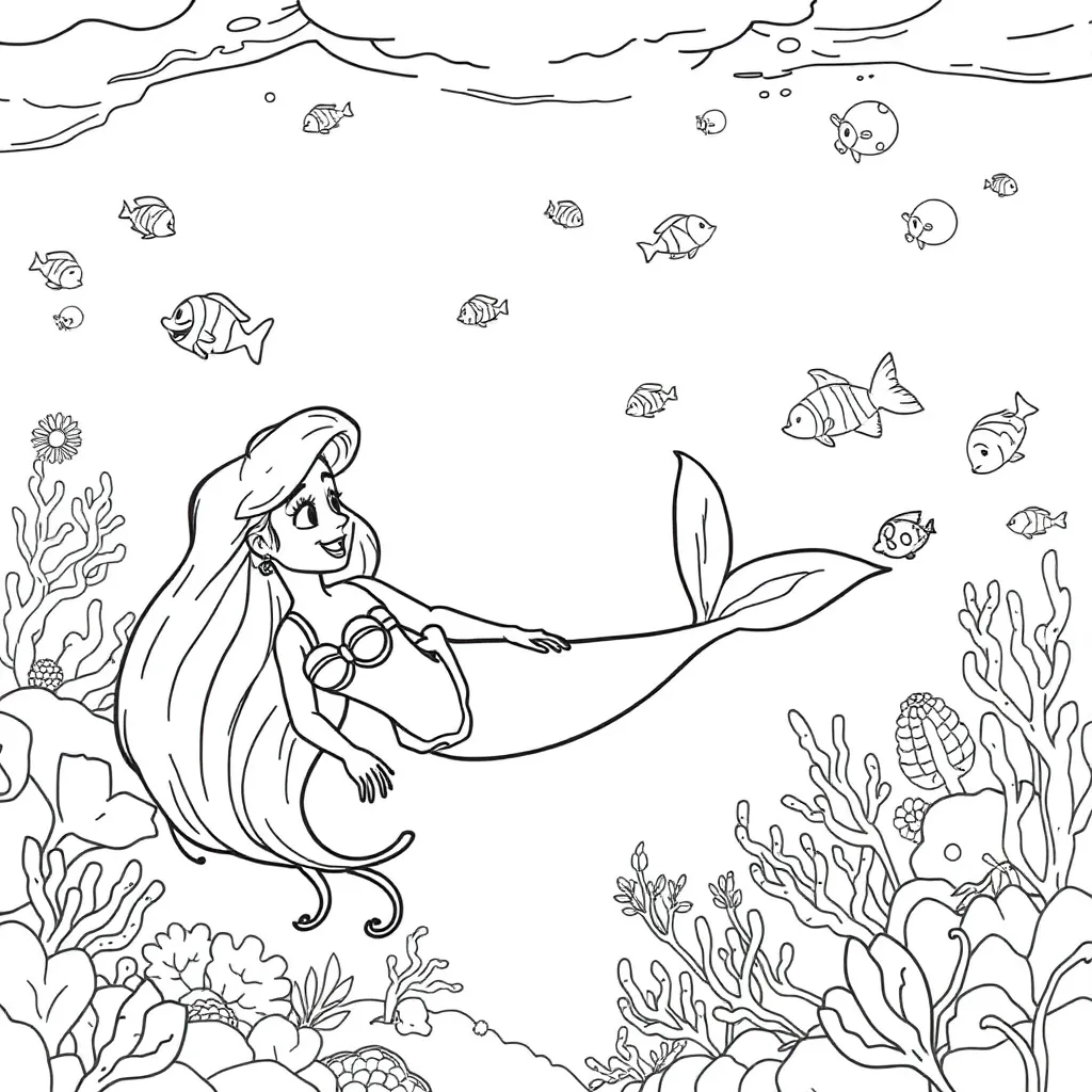 Ariel coloring page