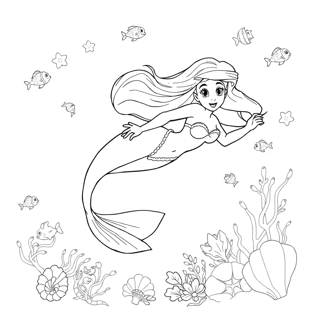 Ariel coloring page