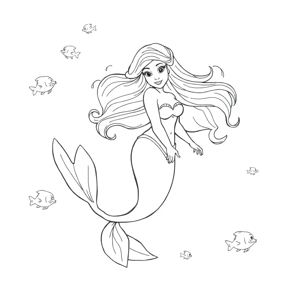 Ariel coloring page