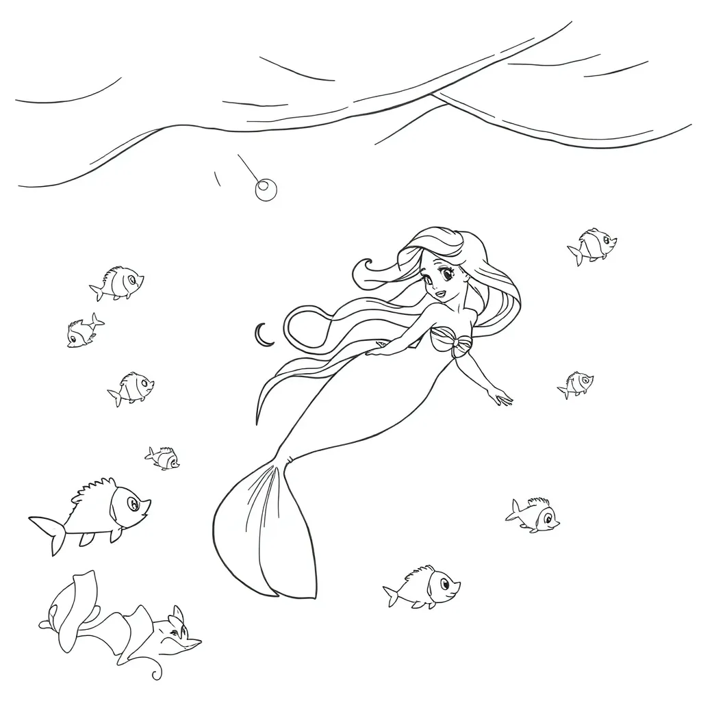 Ariel coloring page