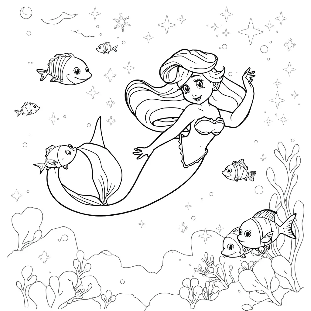 Ariel coloring page