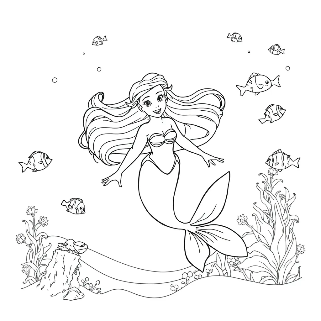Ariel coloring page