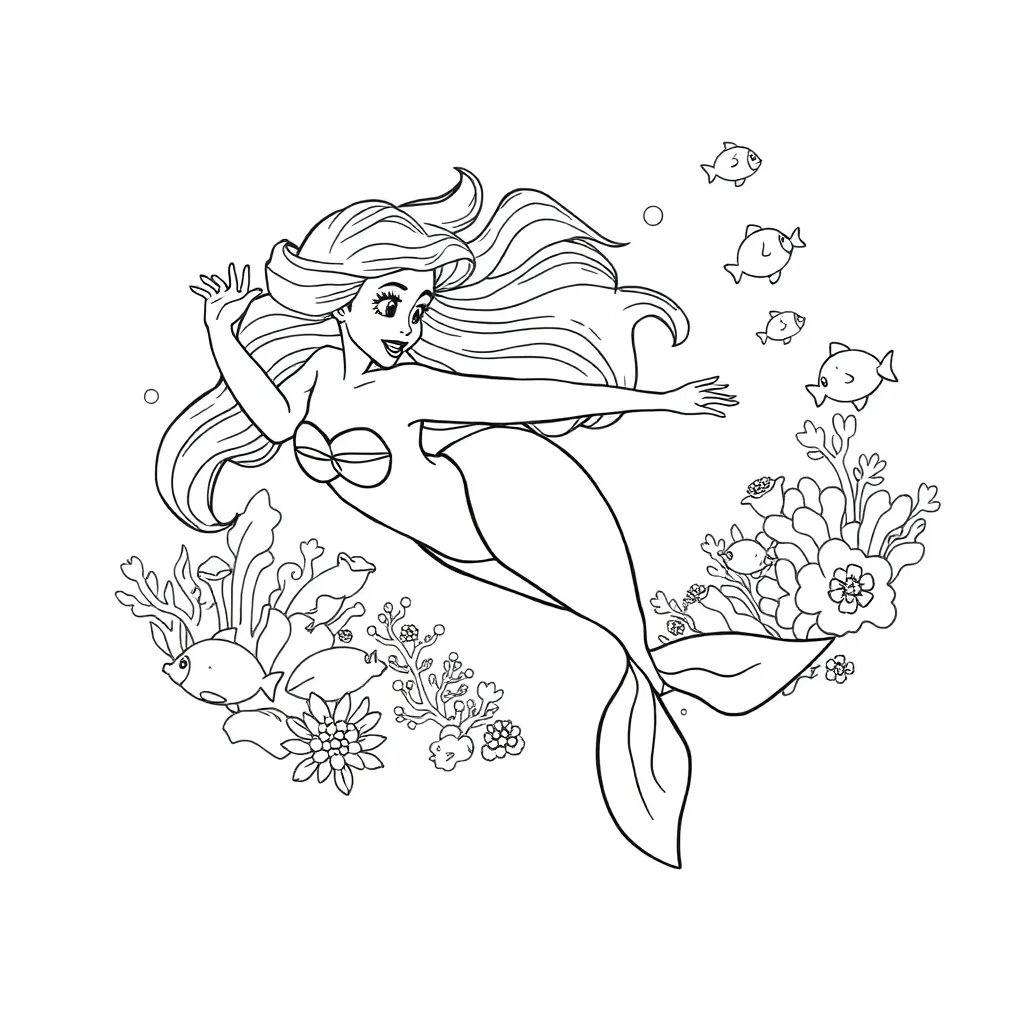 Ariel coloring page