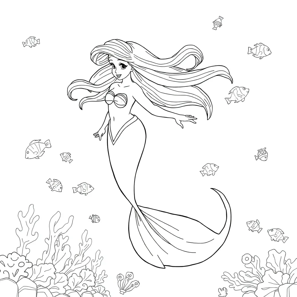 Ariel coloring page