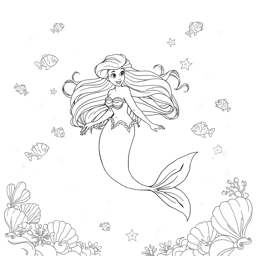Ariel coloring page