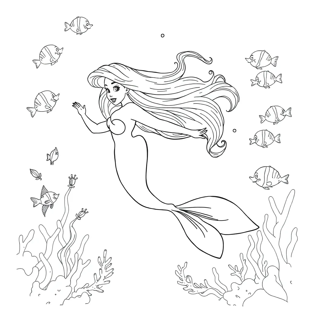 Ariel coloring page