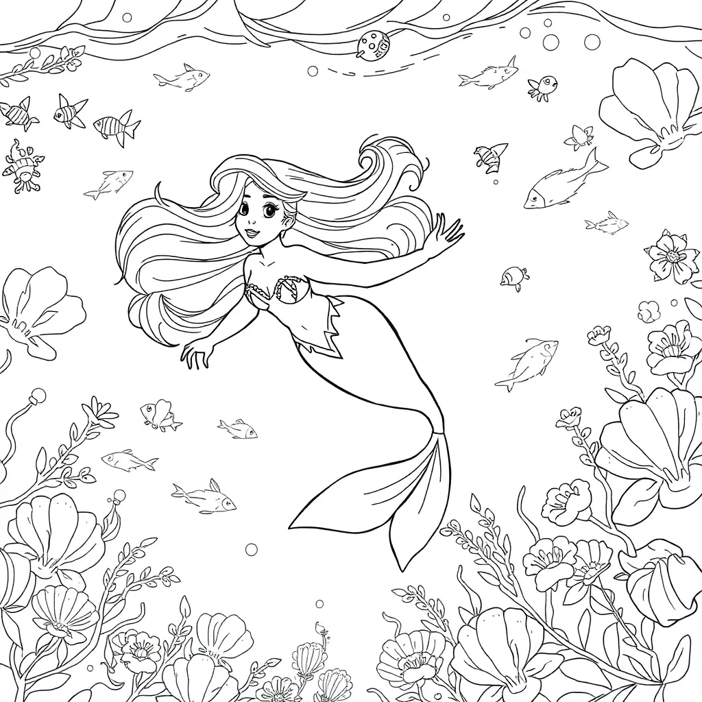 Ariel coloring page
